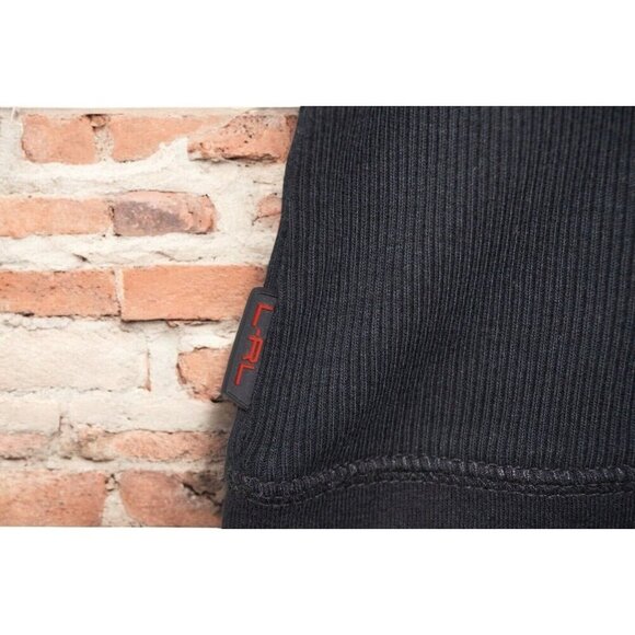 Lauren Ralph Lauren Active Ribbed Quarter-Zip Pullover - Black - Size L - Picture 9 of 16